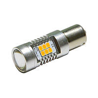 Светодиодная автолампа PY21W BAU15s 12V 1156 21SMD 2835 (со смещением) ЖЕЛТЫЙ