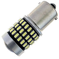 Светодиодная автолампа P21W BA15s 12V 1156 78SMD 3014 мягкая плата драйвер линза 580Lm БЕЛЫЙ