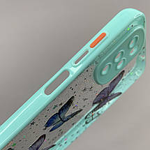 Чохол для Motorola G22 чохол з метеликами із захистом камери на телефон моторола мото г22 бірюзовий a0i, фото 3