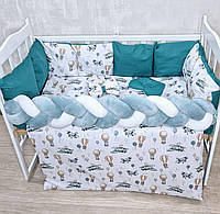 Комплект в кроватку для новорожденных "Elegance Воздушный шар" зеленый