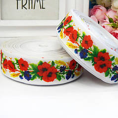 Репсова стрічка Маки, 2,5 см
