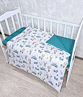 Сменный комплект постельного белья в детскую кроватку Воздушный шар зеленый
