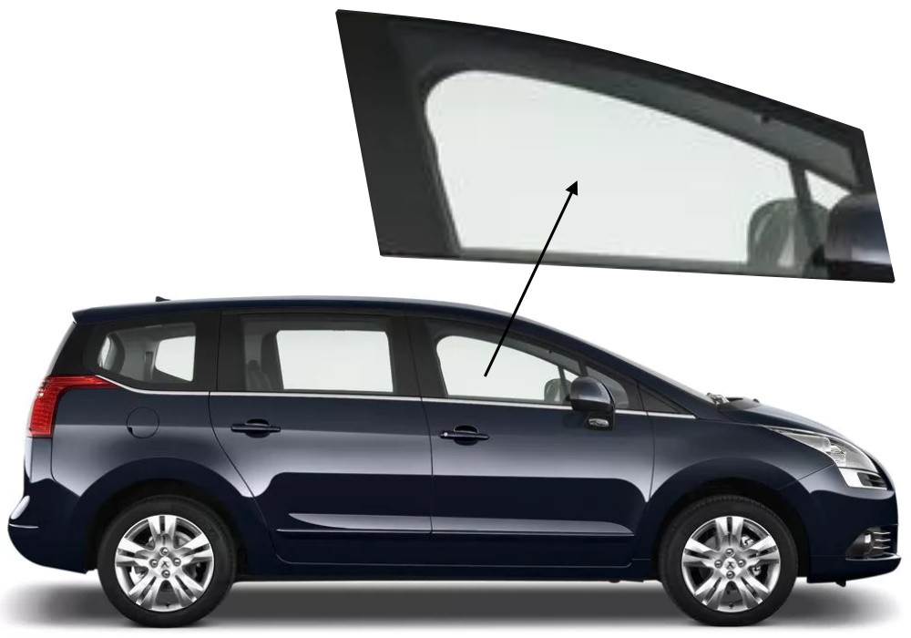 Бічне скло Peugeot 5008 2009-2016 передніх дверей праве, фото 1