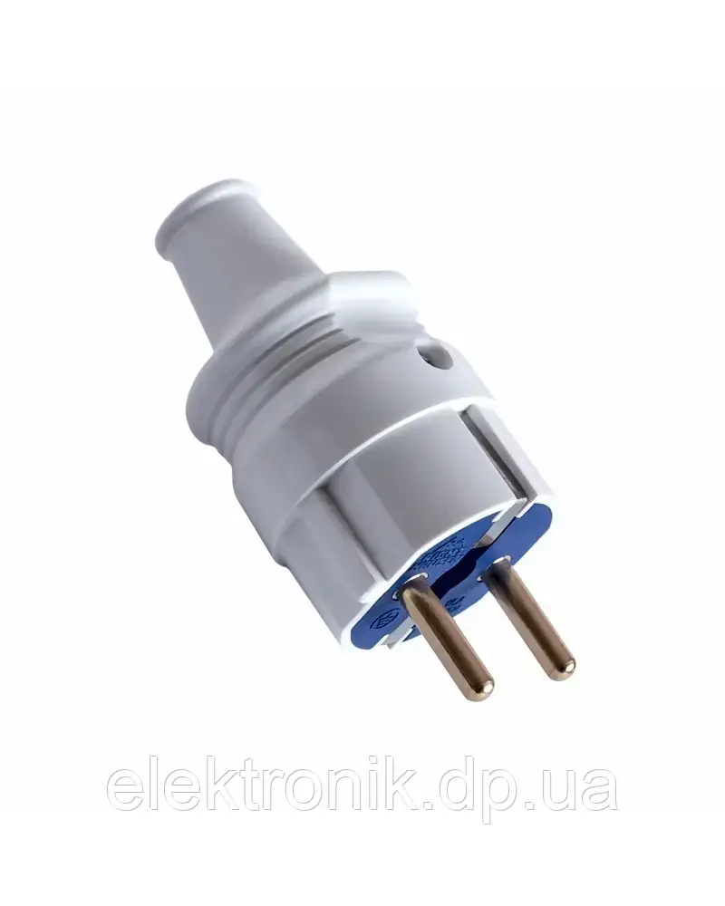 Вилка RIGHT HAUSEN STANDARD Пряма із заземленням БІЛА/ЧОРНА HN-021091
