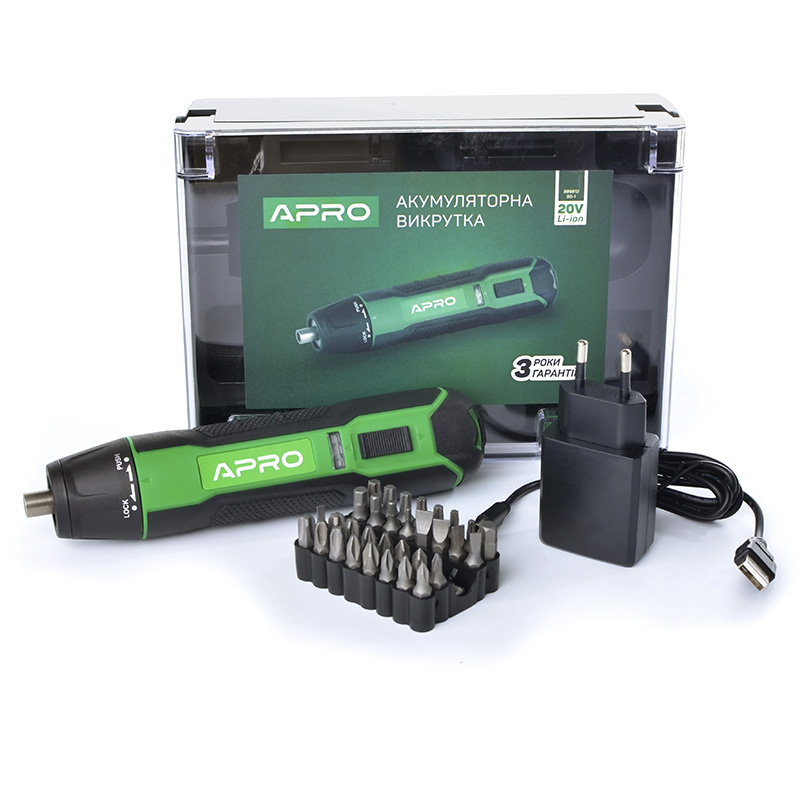 Викрутка акумуляторна APRO SD-1 в кейсі, фото 1