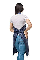 Фартух водонепроникний з нагрудником темно-синій, регульована довжина на шиї, фото 2