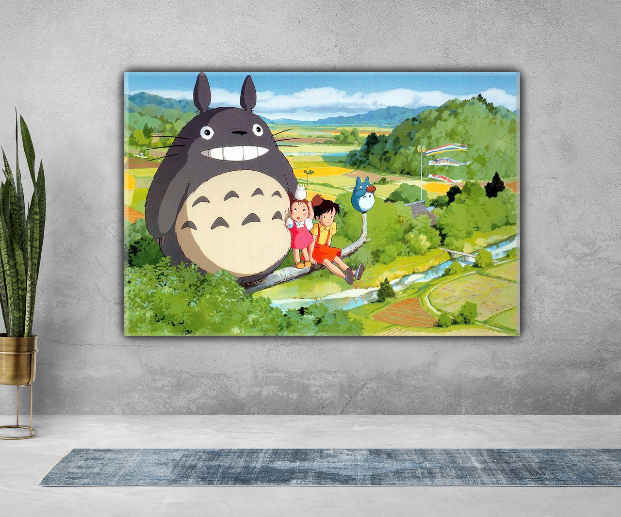 Картина на стіну аніме "Гіблі" Мій сусід Торото, My Neighbor Totoro, Знакомство сестер з Торото, фото 1