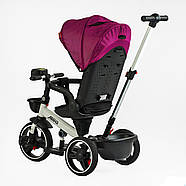Велосипед триколісний 9155 / 365-18 BestTrike Marco фіолетовий з батьківською ручкою поворотне сидіння, фото 6