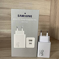 Зарядное устройство с быстрой зарядкой Samsung Gan 65W |Type-C/USB| Original Series 1:1 Белый 42842