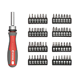 Викрутка з бітами 57 шт CrV тріскачкова (Блістер), фото 2