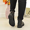 Черевики жіночі на товстій підошві, натуральна шкіра. Колір чорний, фото 2