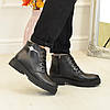 Черевики жіночі на товстій підошві, натуральна шкіра. Колір чорний, фото 3