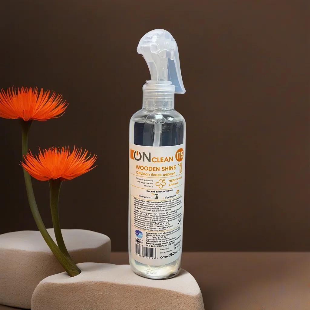 Професійний засіб для дерев'яних та ламінованих поверхонь ONclean 250мл Поліроль для меблів, фото 1