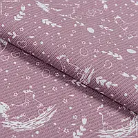 Ткань полотенечная ткч вафельная набивная куры цвет лиловый (150см 220г/м² пог.м) 185017