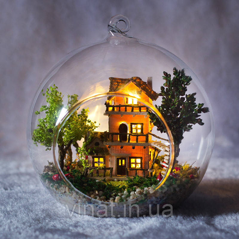 Румбокс - куля інтер'єрний 3D конструктор Mini series DIY Norway tree house G016 + підставка