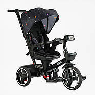 Велосипед триколісний 9155 / 374-06 BestTrike Marco чорний з батьківською ручкою поворотне сидіння, фото 2