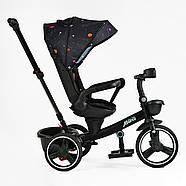 Велосипед триколісний 9155 / 374-06 BestTrike Marco чорний з батьківською ручкою поворотне сидіння, фото 3