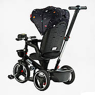 Велосипед триколісний 9155 / 374-06 BestTrike Marco чорний з батьківською ручкою поворотне сидіння, фото 4