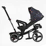 Велосипед триколісний 9155 / 374-06 BestTrike Marco чорний з батьківською ручкою поворотне сидіння, фото 5