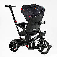 Велосипед триколісний 9155 / 374-06 BestTrike Marco чорний з батьківською ручкою поворотне сидіння, фото 7