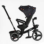 Велосипед триколісний 9155 / 374-06 BestTrike Marco чорний з батьківською ручкою поворотне сидіння, фото 6