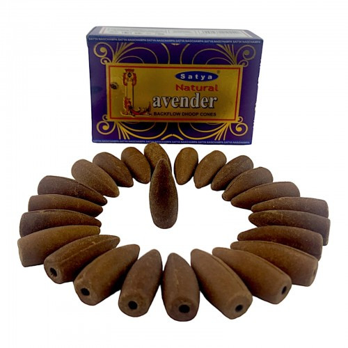 Конуси рідкий дим Satya Natural Lavender Backflow Dhoop Cone Лаванда 24 конуса
