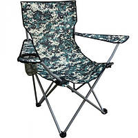 Стілець туристичний складаний зі спинкою Camping quad chair HX 001 Витримує до 120 кг із чохлом Рама сталева Камуфляж