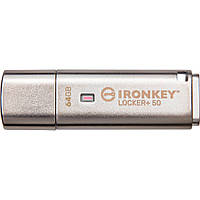 USB флеш-накопитель Kingston IronKey Locker Plus 50 64GB USB-A 3.2 Gen 1 Silver (IKLP50/64GB) [101528]