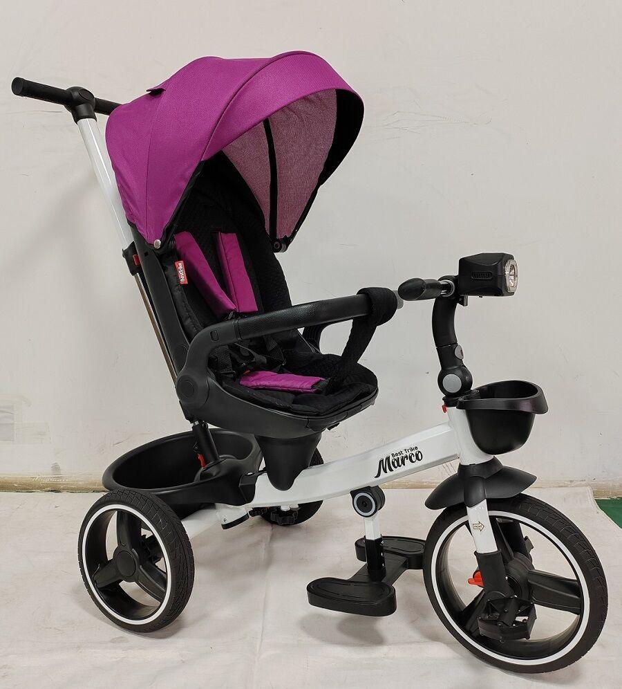 Велосипед триколісний 9155 / 365-18 BestTrike Marco фіолетовий з батьківською ручкою поворотне сидіння