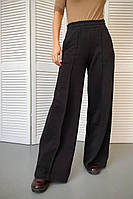 Стильные женские штаны палаццо петля широкие р. XS, S, M, L, XL (40-50) не кашлатятся Чорные