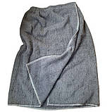 Чоловічий подарунковий набір для лазні, сауни в подарунковій упаковці - кілт, рушник, ароматизатор махра 400 г/м2 сірий, фото 2