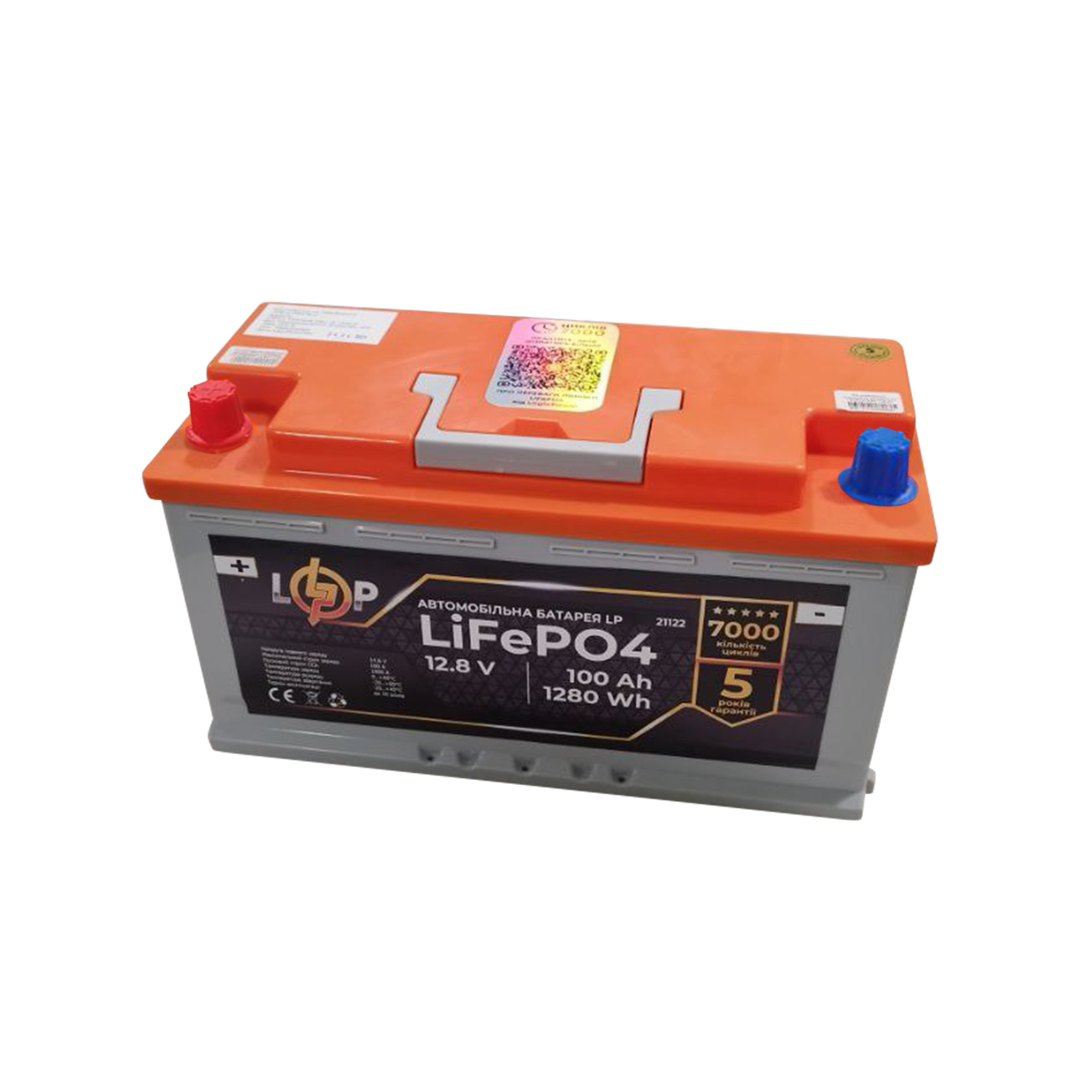 Акумулятор для автомобіля літієвий LP LiFePO4 (+ зліва) 12,8V - 100 Ah (1280Wh), фото 1