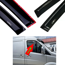 Дефлектори вікон, вітровики на Volkswagen Crafter 2006-2016 Г-подібний (скотч) HIC