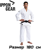 Кимоно для дзюдо унисекс белое Ippon Gear Basic 2 White плотность 500 гр/м.кв. (180 см)