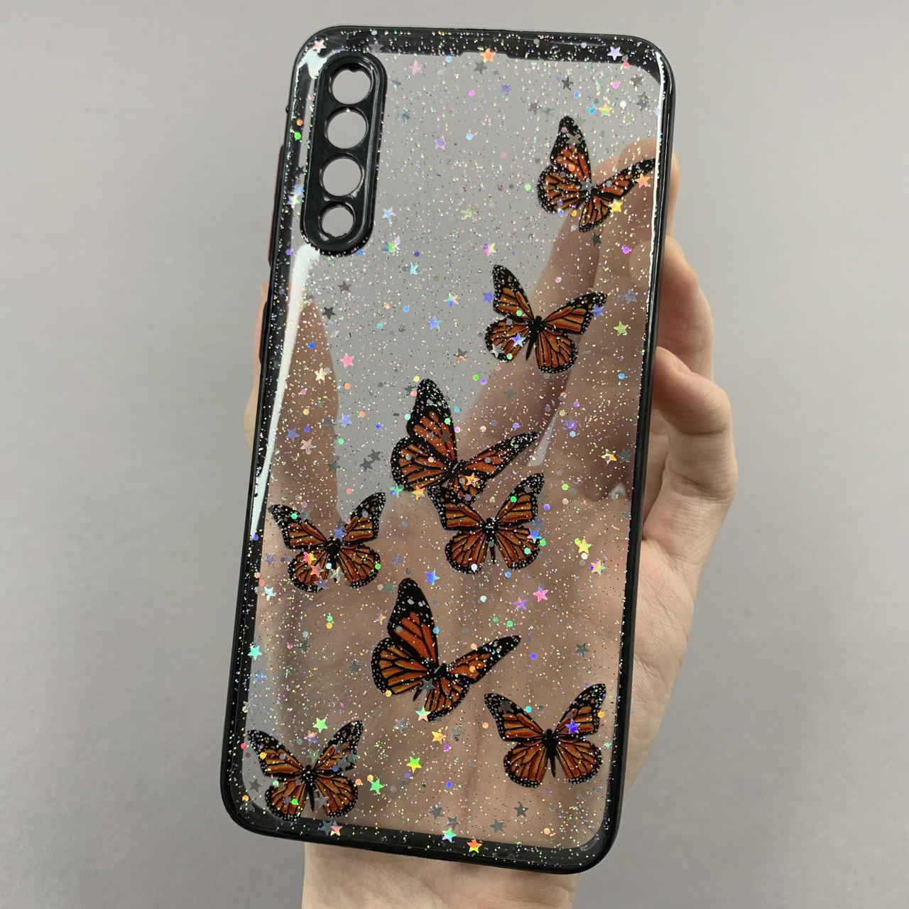 Чохол для Samsung Galaxy A50s чохол з метеликами із захистом камери на телефон самсунг а50с чорний a0i