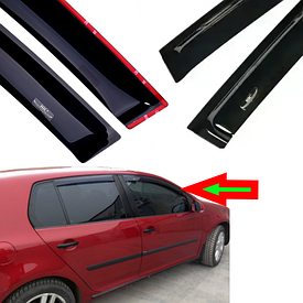 Дефлектори вікон, вітровики на Volkswagen Golf IV хетчбек 5d 1997-2004 (скотч) HIC