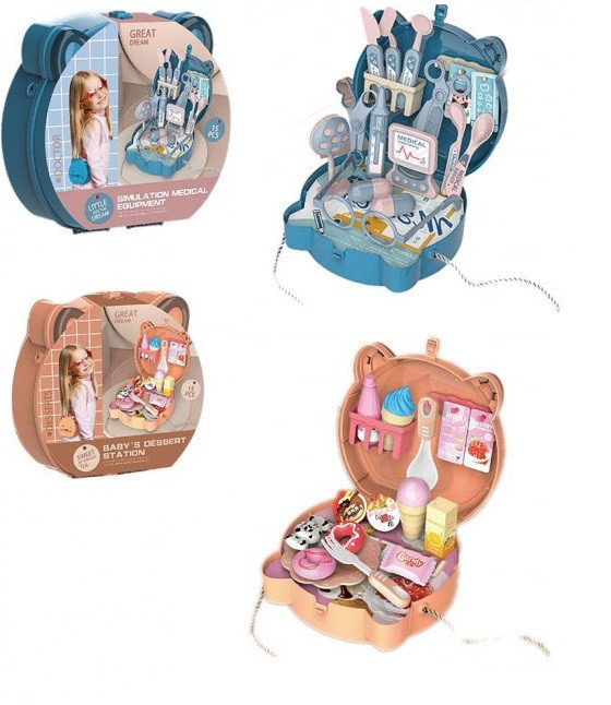Дитячий ігровий набір у валізі YL512-4/5 доктор кондитер інструменти посуд солодощі іграшка для дітей кухня, фото 1