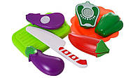 Продукты на липучке C788-1-2-3-4 овощи фрукты нож тарелка досточка детский игровой набор игрушка кухня