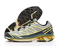 Кроссовки мужские трекинговые Salomon XT-6 серые с бежевым, код KD-14584