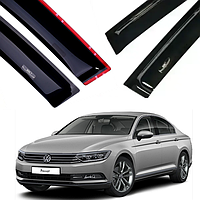 Дефлекторы окон, ветровики на Volkswagen Passat B8 седан 2014-2019 (скотч) HIC