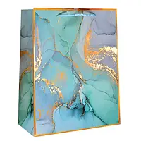 Пакет подарочный бумажный Stenson ST01627-XXL Golden marble 51x72x18см