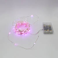 Гирлянда-роса (Copper Wire) 200P-1 Battery внутренняя, пров.:прозрачный, (Розовый) ART:7296 - НФ-00005789