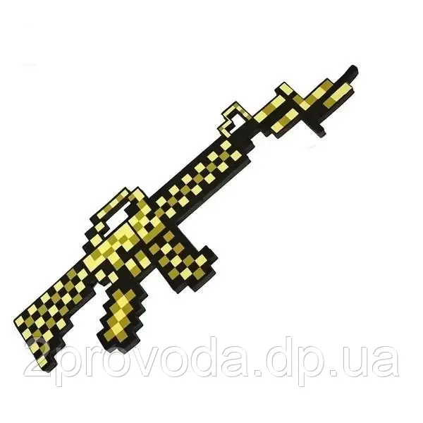 Піксельний Золотий Автомат Minecraft 62см
