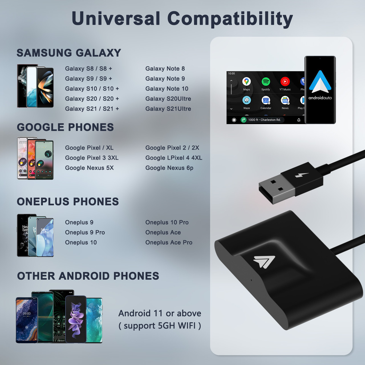 Бездротовий адаптер Android Auto Wireless Adapter