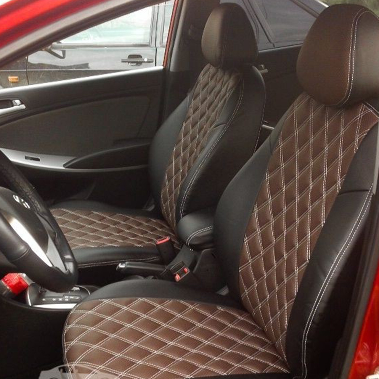 Чохли на сидіння Ауді А4 Б8 (Audi A4 B8) 3Д ромб екошкіра арігона