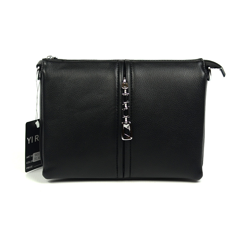 Черная женская маленькая сумка кросс боди через плечо, Крутая молодежная практичная мини сумочка черного цвета - фото 3 - id-p397063378
