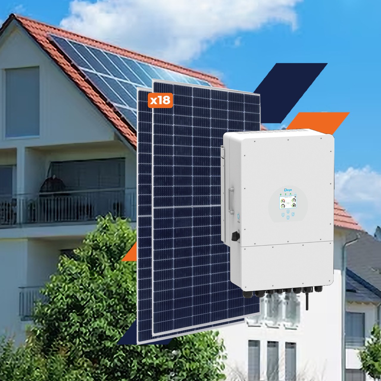 Комплект СЕС DEYE for LP 8 kW GRID 3Ф - з можливістю підключення автономного джерела, фото 1