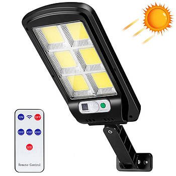 Вуличний ліхтар на сонячній батареї з пультом, BK120-6COB / Настінний світильник з датчиком руху