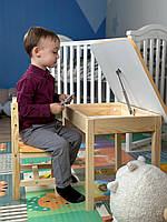 Дитячий стіл і стілець. Стіл із шухлядою та стільчик. Для навчання, малювання, гри, фото 5