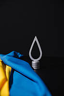 Навершя до прапору "Крапля" із сталі, 106 мм×55 мм, сріблястий